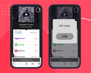 Linkfire Wallet Ad type Artist Notification